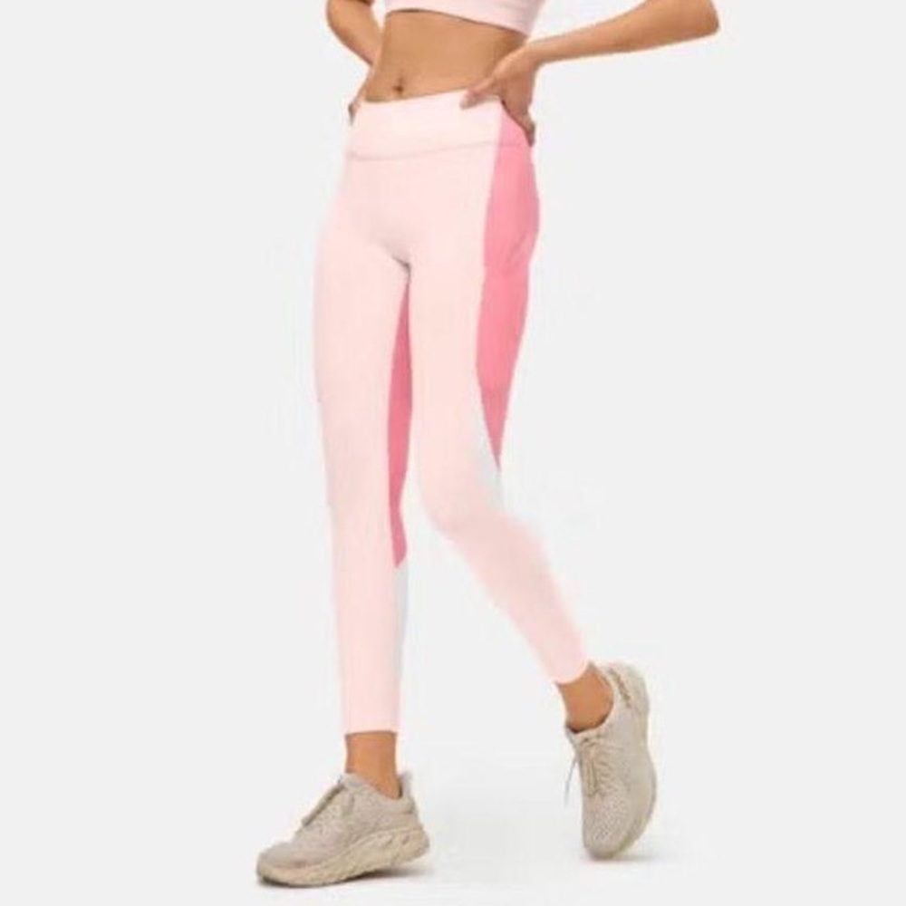 Outdoor Voices Pink/Light Pink/White Swirl Colorblock Leggings